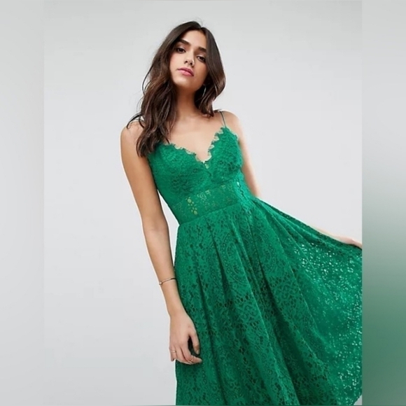 NSR Dresses & Skirts - NSR Nordstrom Rack Women’s Sz. L Green Lace Floral Sleeveless Maxi Dress